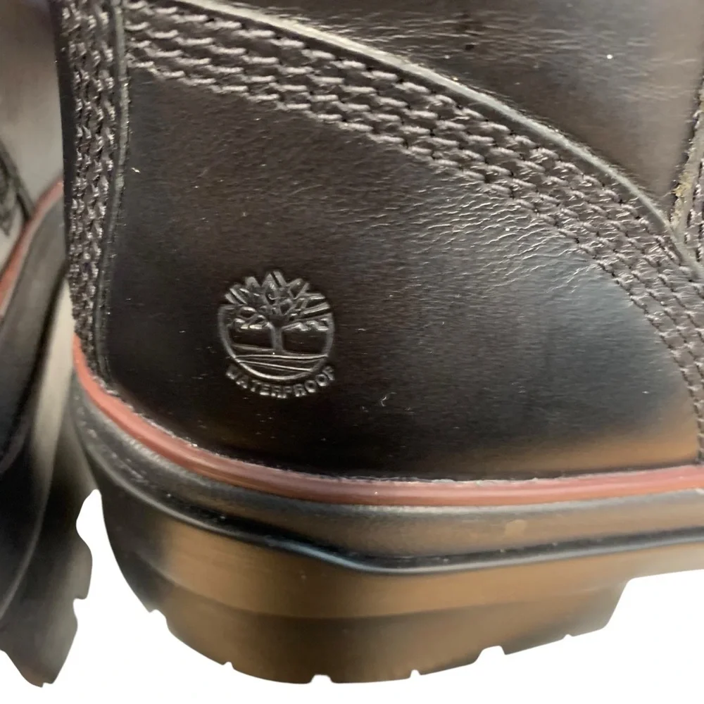 TIMBERLAND Black Leather Ankle Boots with Rugged Sole‎ – Size 8.5